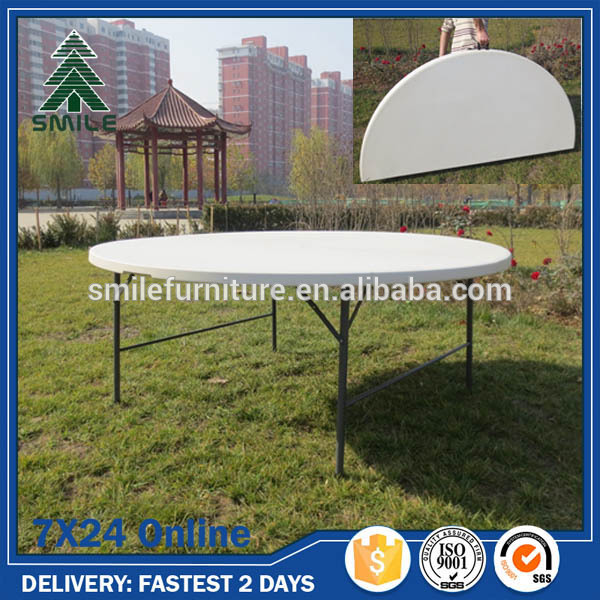 白安い屋外プラスチック製の丸い10用折りたたみ式テーブル席-折り畳み式テーブル問屋・仕入れ・卸・卸売り