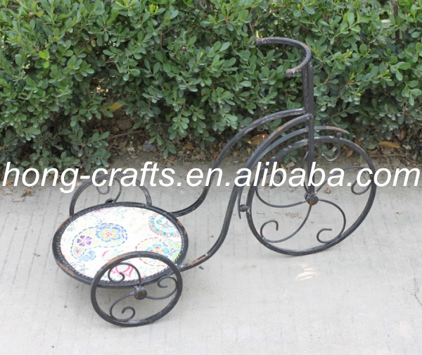 自転車のスタイル金属錬鉄製の庭の花のディスプレイスタンドラック-ガーデンセット問屋・仕入れ・卸・卸売り