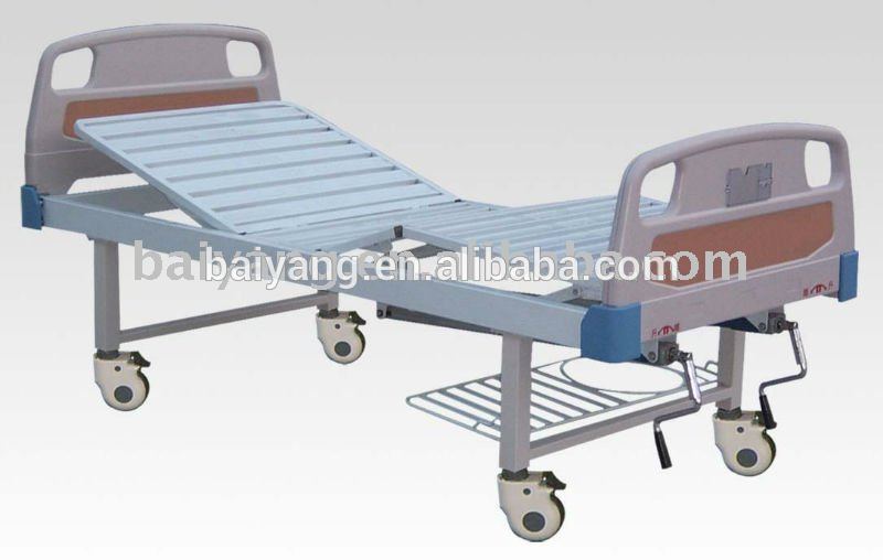 可動式ダブルクランク医療absのベッドヘッド付きベッド-金属製ベッド問屋・仕入れ・卸・卸売り