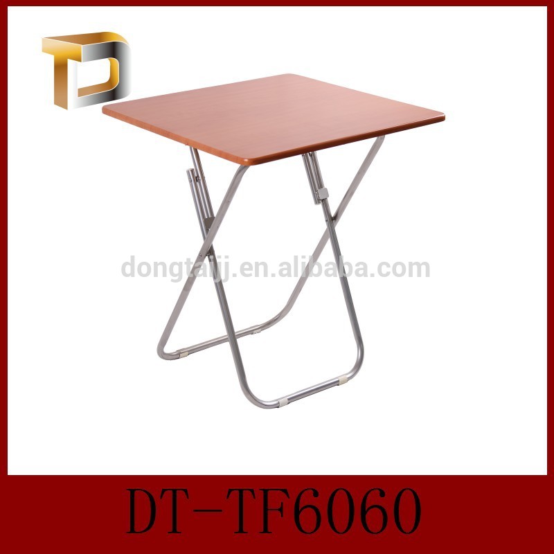 Dt- 60*60正方形の折りたたみ式ダイニングテーブル卸売/highes金属の脚と折りたたみ式ダイニングテーブル-食卓問屋・仕入れ・卸・卸売り