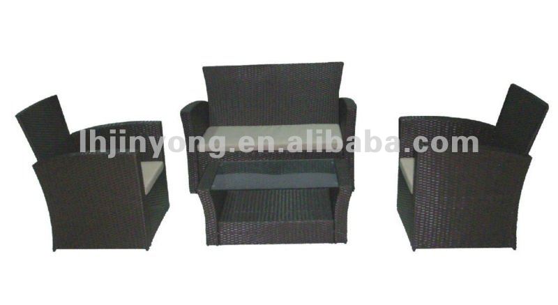 籐家具-- 1set=1テーブル+チェア1ダブル+2、 単一の椅子-ガーデンセット問屋・仕入れ・卸・卸売り