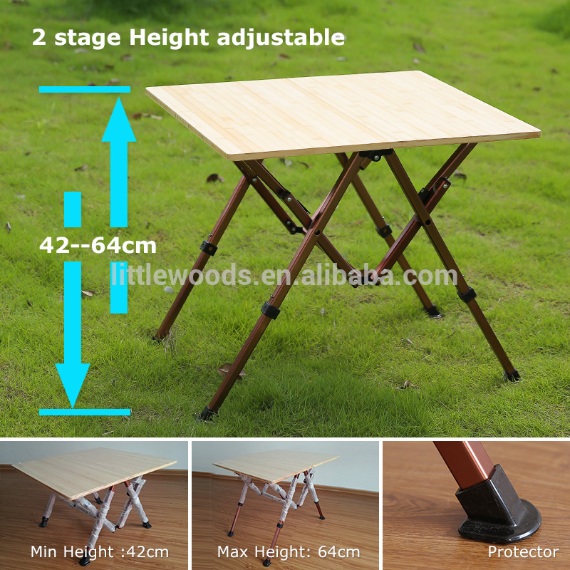 中国高さ調節可能な折りたたみ竹テーブル屋外使用サプライヤー-問屋・仕入れ・卸・卸売り