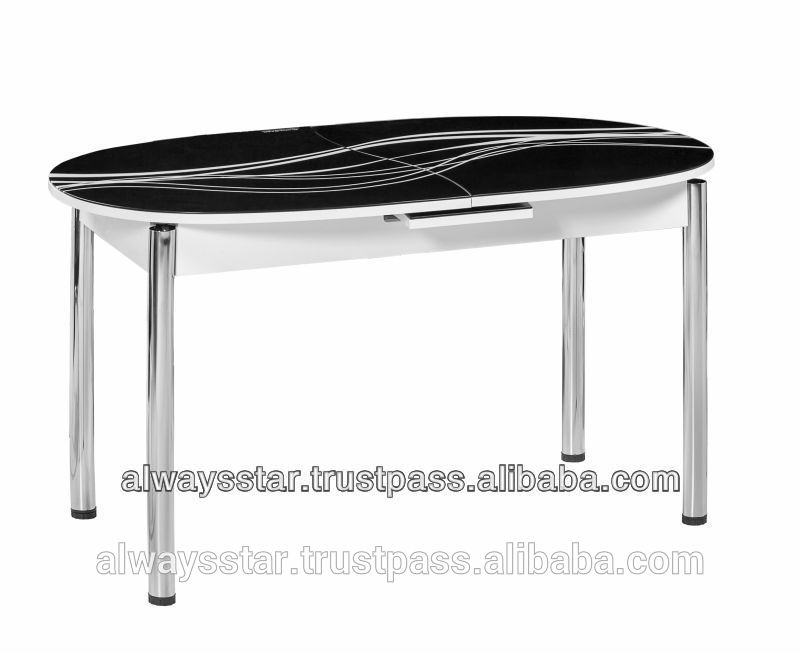 M-黒楕円形のオーバルダイニングテーブル-食卓問屋・仕入れ・卸・卸売り