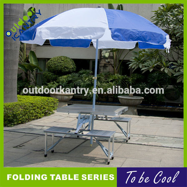 アルミ傘付き折りたたみピクニックテーブル熱い販売のアルミピクニックテーブル-折り畳み式テーブル問屋・仕入れ・卸・卸売り