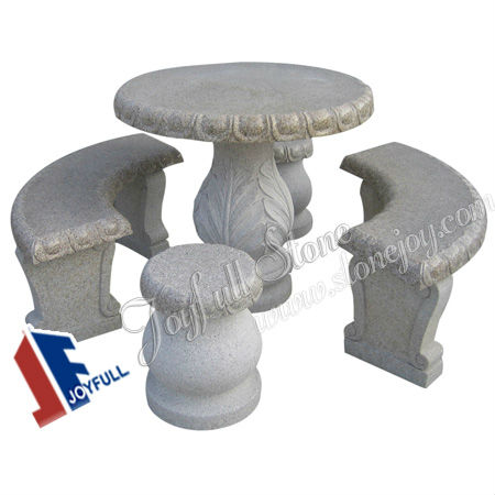 庭石のテーブルと椅子、 アウトドア家具の丸い石のテーブル、 石上パティオの家具セット-折り畳み式テーブル問屋・仕入れ・卸・卸売り