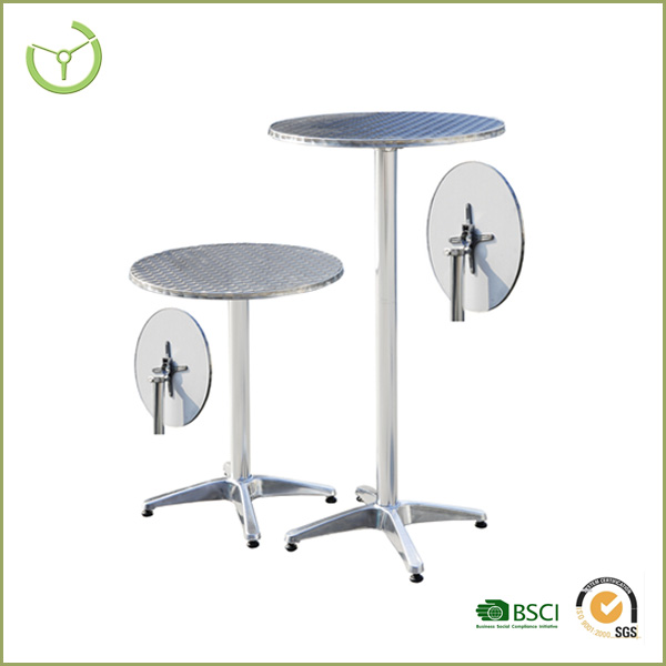 調節可能なラウンドアルミバーテーブル2高さオプション/バーテーブルと椅子使用-折り畳み式テーブル問屋・仕入れ・卸・卸売り