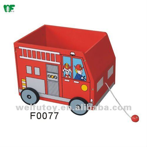 子供の車輪および引き手が付いている木のおもちゃ箱-その他子供用家具問屋・仕入れ・卸・卸売り