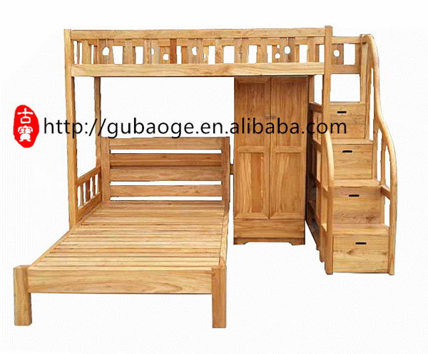 カスタムメイド中国soild木製元のトークウッドカラー二段子供ベッド-子供用ベッド問屋・仕入れ・卸・卸売り