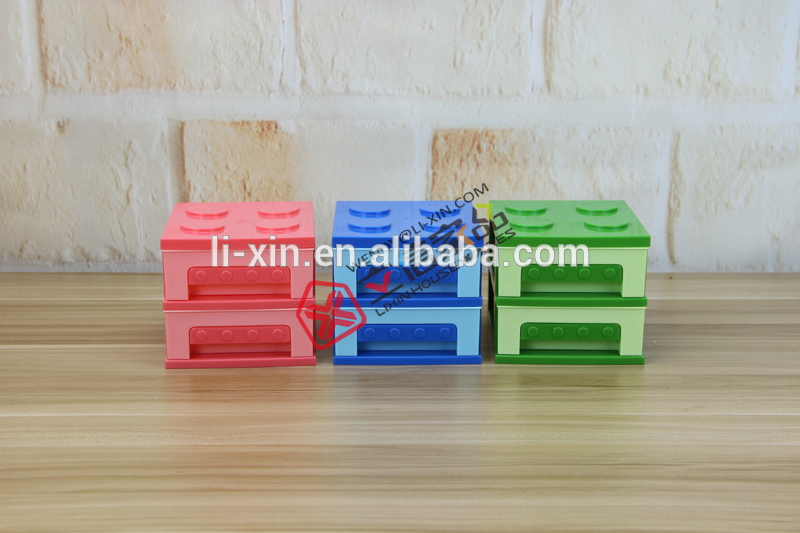 ミニ二重層プラスチック ビルディング ブロック デザイン収納キャビネット/プラスチック引き出し/デスク キャビネット//テーブル キャビネット/オフィス キャビネット-子供用キャビネット問屋・仕入れ・卸・卸売り