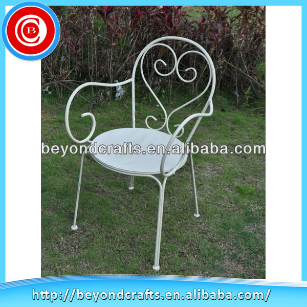 アンティークホワイト耐久性のある錬鉄ガーデンチェア-金属製椅子問屋・仕入れ・卸・卸売り
