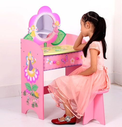 子供ドレッサーの寝室の家具木製の妖精の子供服韓国鏡とスツール付き-その他子供用家具問屋・仕入れ・卸・卸売り