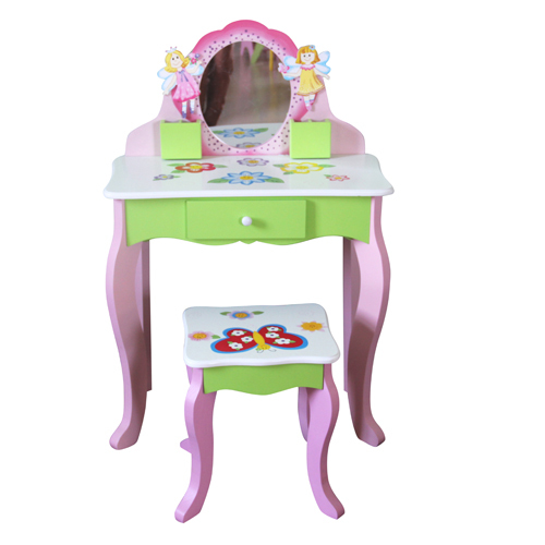 の子供木製学習テーブル鏡付き洗面化粧台とスツール子供家具-その他子供用家具問屋・仕入れ・卸・卸売り