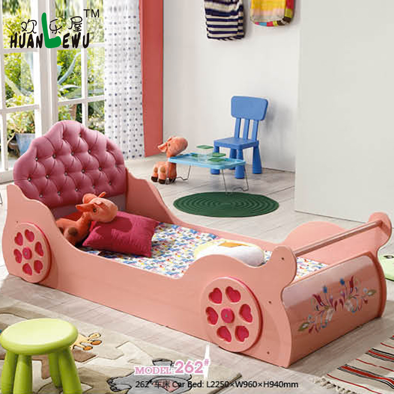 ピンクの色でお姫様ベッド女の子シングルベッド車の形状での子供の寝室の家具-子供用ベッド問屋・仕入れ・卸・卸売り