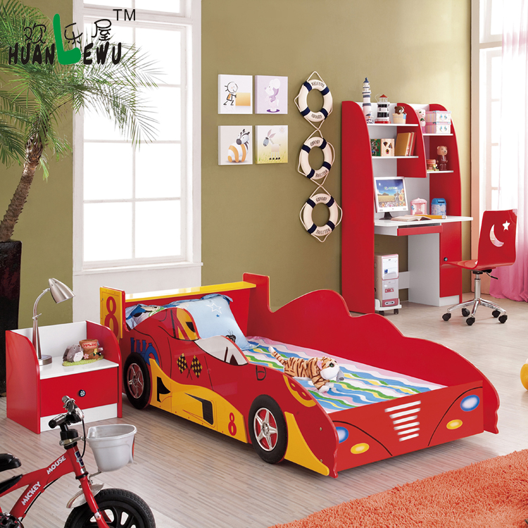子供の寝室の家具シングルベッド車の中でシェーピング漫画のレーシングカーのベッドの家具-子供用ベッド問屋・仕入れ・卸・卸売り