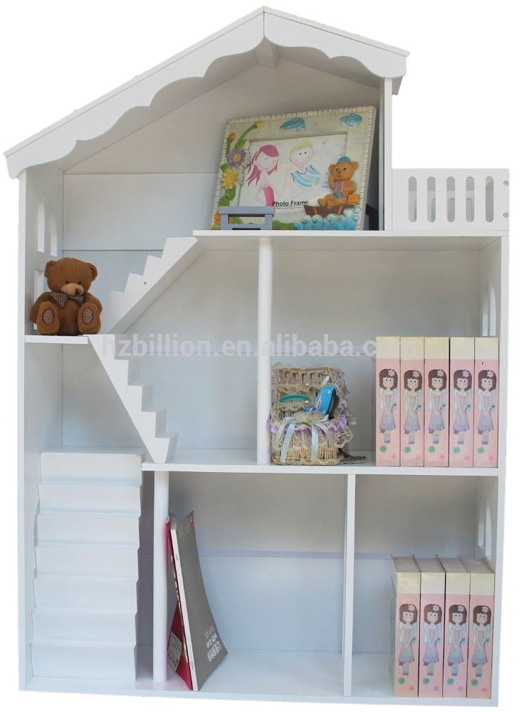 ファッションでエレガントな白の木製ドールハウス家具本棚の子供たち-その他子供用家具問屋・仕入れ・卸・卸売り