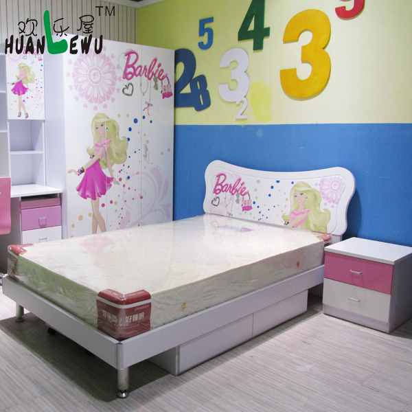 現代の子供の寝室funitureバービー高い光沢のある女の子のベッドルームセット-子供用家具セット問屋・仕入れ・卸・卸売り