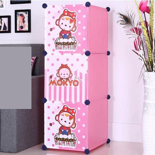 新しいスタイルの3キューブピンク女の子のためのワードローブのキャビネット-その他折り畳み式家具問屋・仕入れ・卸・卸売り