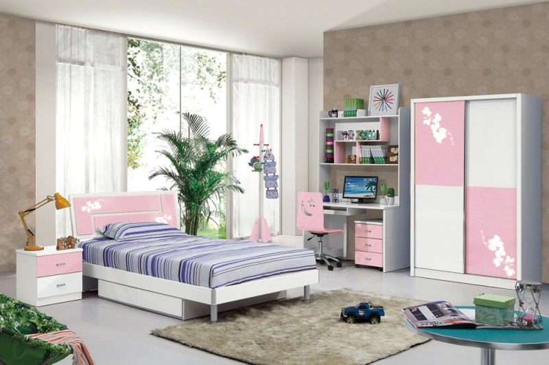 ピンク子供寝室の家具セットでwardrodeデスク-子供用家具セット問屋・仕入れ・卸・卸売り