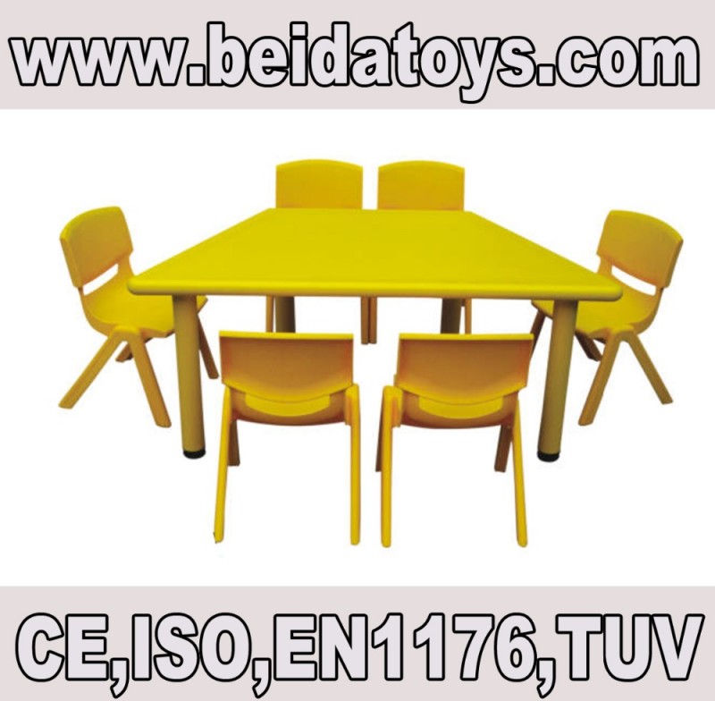 黄色bd-mm800台形テーブルと椅子-子供用家具セット問屋・仕入れ・卸・卸売り