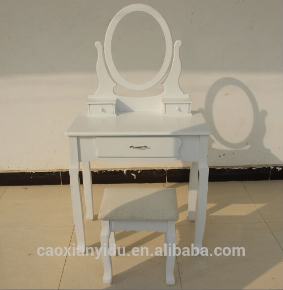 白ラッカーベッドルームの家具ホワイトドレッサーk/dパッケージ欧州市場向けに椅子と鏡付きt10-6074-ドレッサー問屋・仕入れ・卸・卸売り