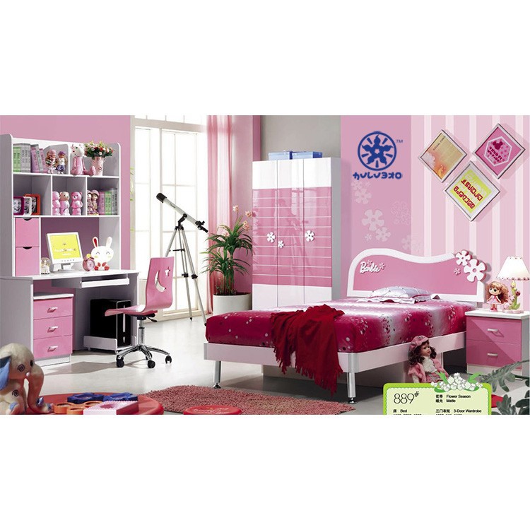 工場直接卸売mdffurinture子供ピンクの女の子の子供の寝室-子供用家具セット問屋・仕入れ・卸・卸売り
