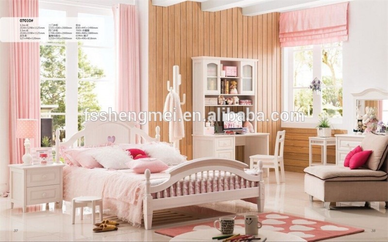 環境にやさしい固形木材十代の若者たちの子供の寝室の家具白い色王女女の子の部屋の家具-子供用家具セット問屋・仕入れ・卸・卸売り