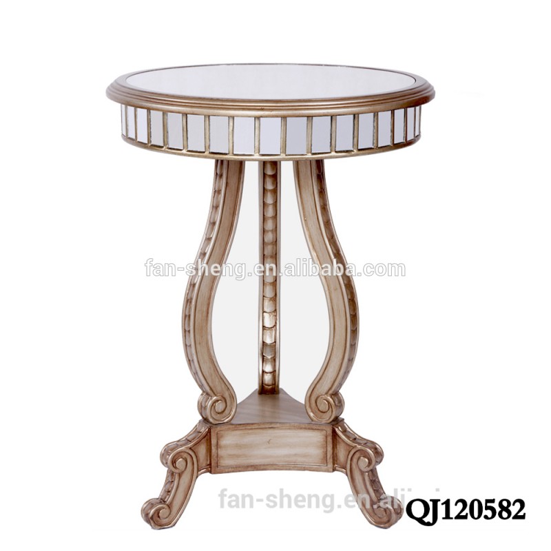 ヨーロッパスタイルのポストロココアンティーク家具の小さな丸いテーブルミラーの特定の使用用ナイトスタンドの寝室の家具-サイドテーブル問屋・仕入れ・卸・卸売り