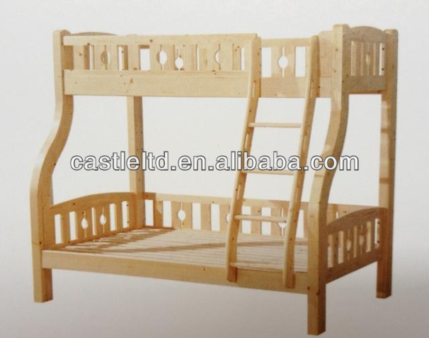 ツイン子供用フルフィンランドパインベッドはしご付き、 二段松林固体家具-寝室用セット問屋・仕入れ・卸・卸売り
