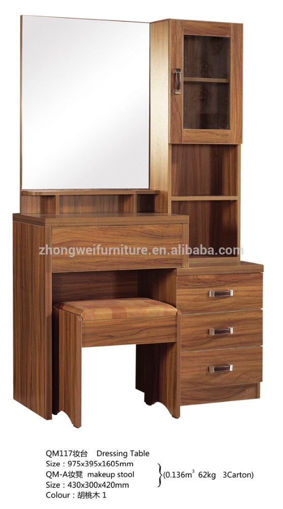 木製のモダンなドレッシングテーブルの化粧鏡付きドレッサーとスツール-ドレッサー問屋・仕入れ・卸・卸売り