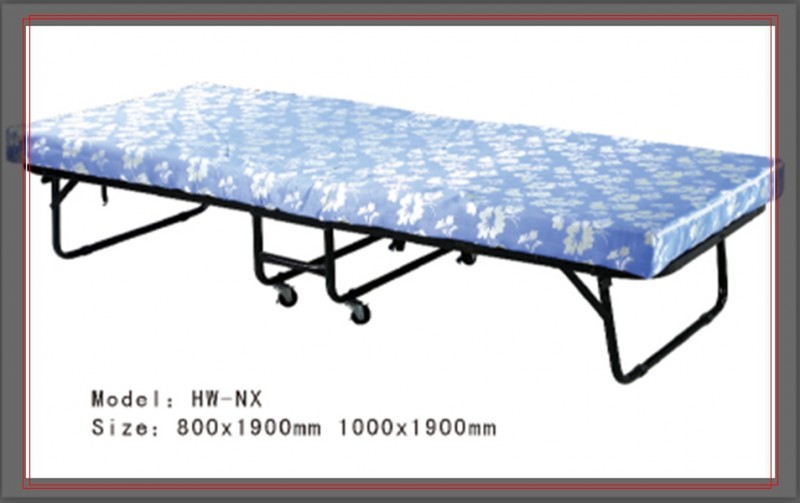 新しいスタイルの折り畳み2014年付きシングルベッド低価格-金属製ベッド問屋・仕入れ・卸・卸売り
