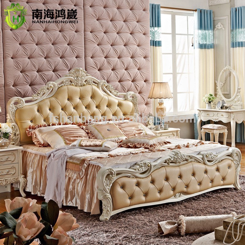 フレンチスタイルの木製の豪華な古典的な彫り寝室の家具-寝室用セット問屋・仕入れ・卸・卸売り
