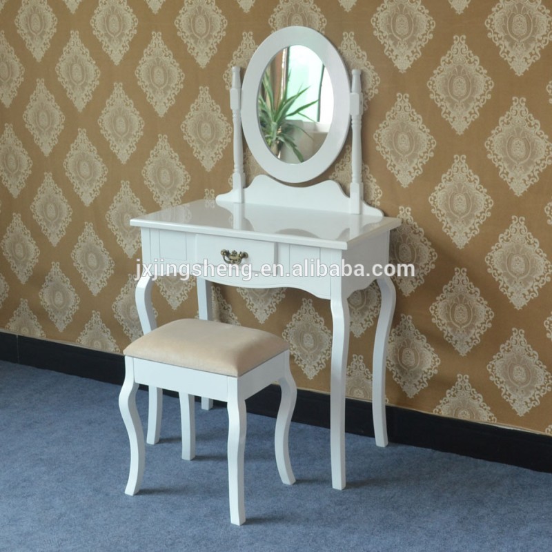 女の子の白色固体木製ドレッシングテーブルメイクアップバニティの寝室の家具-サイドテーブル問屋・仕入れ・卸・卸売り