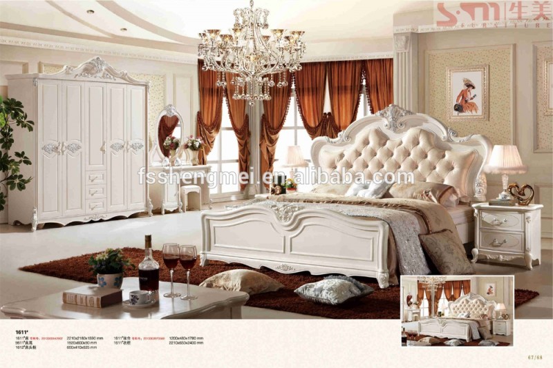 新しいシンプルな白い色ベッドの古典的なスタイルのホーム家具-寝室用セット問屋・仕入れ・卸・卸売り