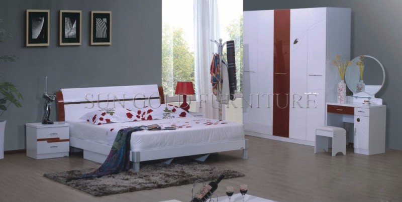 現代の高光沢アンティーク ホワイト寝室セット は ワード ローブ 、 ドレッシング テーブル (SZ-BF077)-寝室用セット問屋・仕入れ・卸・卸売り