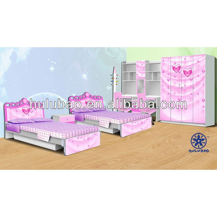 王女の寝室セット子供の寝室の家具セット安い976双子-ワードローブ問屋・仕入れ・卸・卸売り