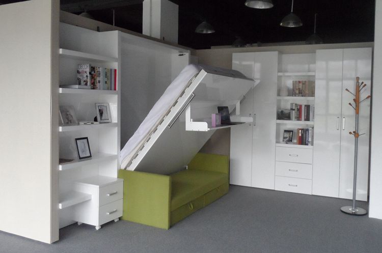 中国最新のデザインの寝室の家具木製壁のベッド、 収納式ベッドソファ付-ベッド問屋・仕入れ・卸・卸売り