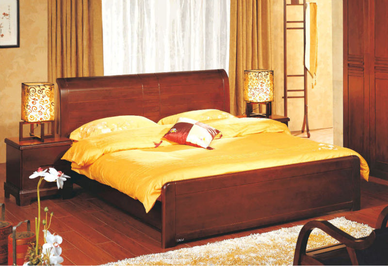 クラシックなデザイン用の木製ベッドダブル高級ホテルのためにまたは家庭の寝室の家具セット-ベッド問屋・仕入れ・卸・卸売り