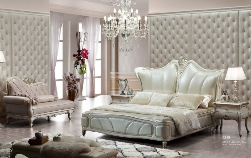 フレンチベッド新しい現代寝室の家具古典的なクイーンサイズベッドの革のベッドセット-ベッド問屋・仕入れ・卸・卸売り