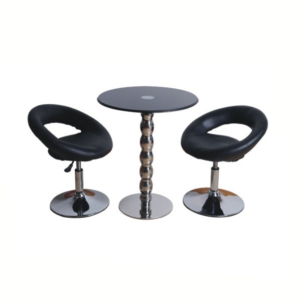 熱い販売のガラス棒のテーブルと椅子高円形のガラス棒のテーブルと椅子ステンレス製ベース付きバー用家具のデザイン-ガラス製のテーブル問屋・仕入れ・卸・卸売り