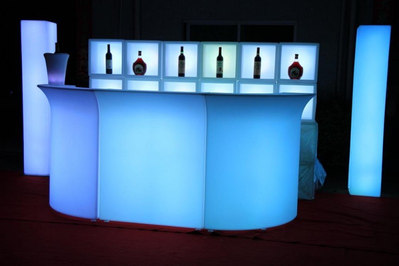 ストレート2015最新のled照明のモダンなバーカウンター-プラスチックテーブル問屋・仕入れ・卸・卸売り