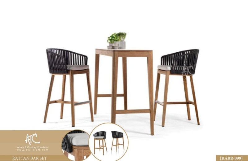 パティオ籐高いバーのテーブルと椅子屋外バーの家具-バー家具セット問屋・仕入れ・卸・卸売り