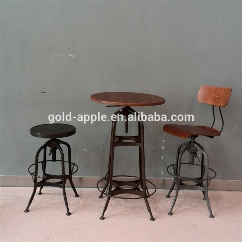 トレド金属と木製のバーの家具のバーテーブルセットga401-アンティーク家具セット問屋・仕入れ・卸・卸売り