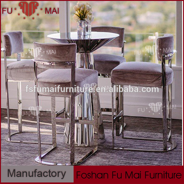 耐久性のあるステンレス鋼強い金属フレームbistoテーブルで椅子-金属製家具セット問屋・仕入れ・卸・卸売り