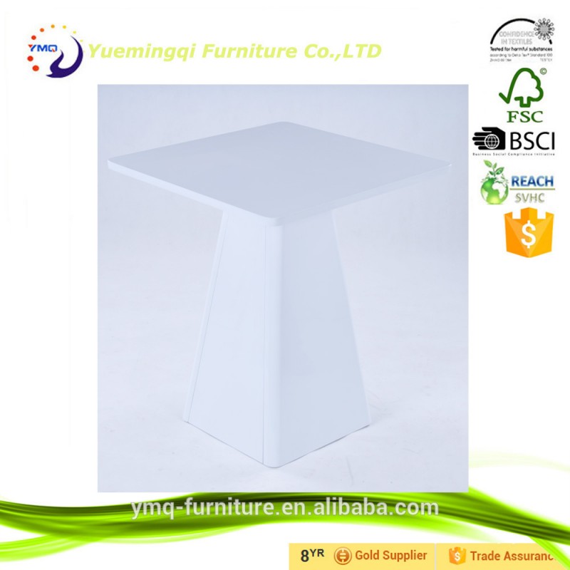ホワイトmdf/非環状正方形バーテーブルたんす現代バーテーブルの高光沢paintting-ガラス製のテーブル問屋・仕入れ・卸・卸売り