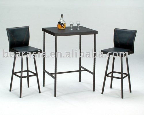 バーテーブル/ブラウンバーテーブルと椅子-金属製家具セット問屋・仕入れ・卸・卸売り