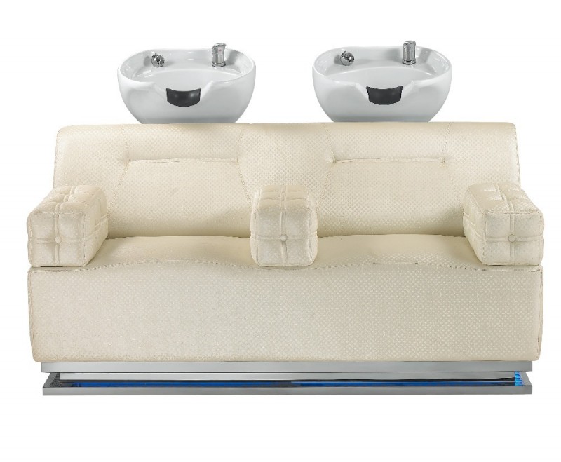 白の豪華なサロン家具ダブルシート髪洗うシャンプーの椅子-シャンプー用チェア問屋・仕入れ・卸・卸売り
