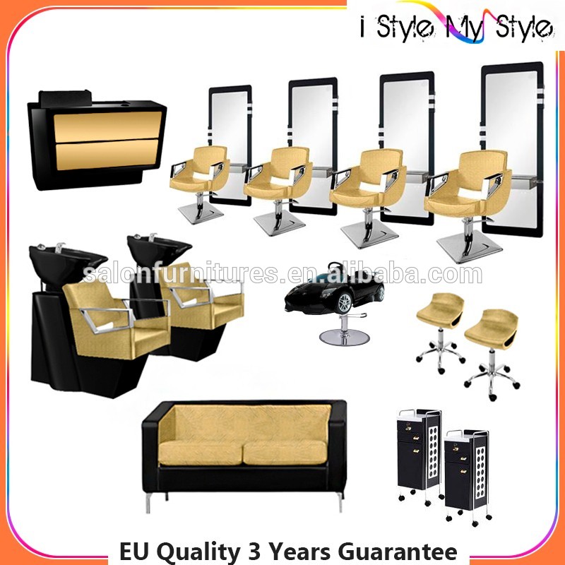 新しいデザイン美容ヘアーサロン椅子用販売ゴールド&ブラックセットサロン家具-その他折り畳み式家具問屋・仕入れ・卸・卸売り