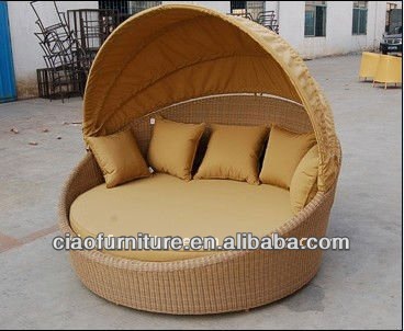 藤の屋外の家具浜の太陽のベッド-ベッド問屋・仕入れ・卸・卸売り
