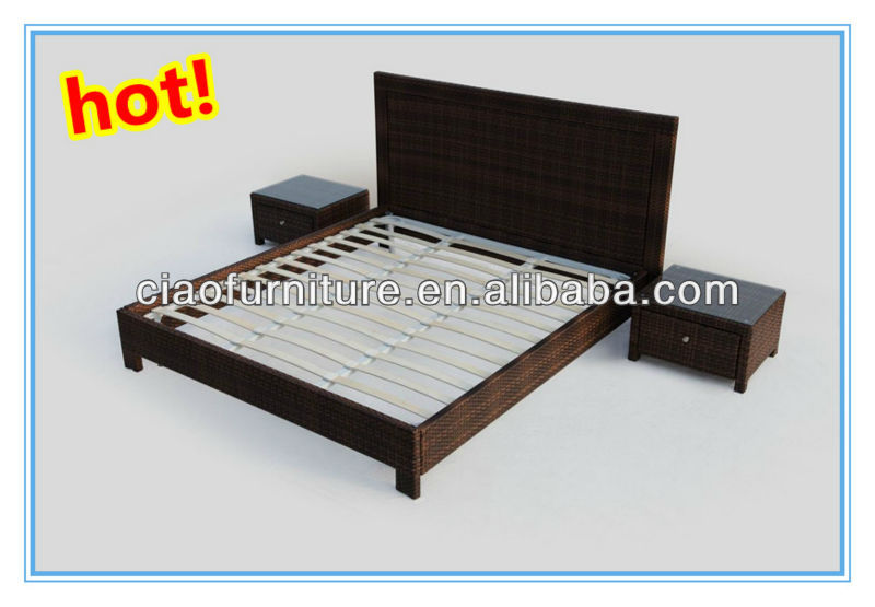 の籐の正方形のベッド4306サンベット-ベッド問屋・仕入れ・卸・卸売り