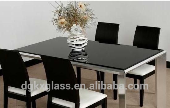 10ミリメートル厚い黒強化ガラスダイニングテーブル中国サプライヤー-食卓問屋・仕入れ・卸・卸売り